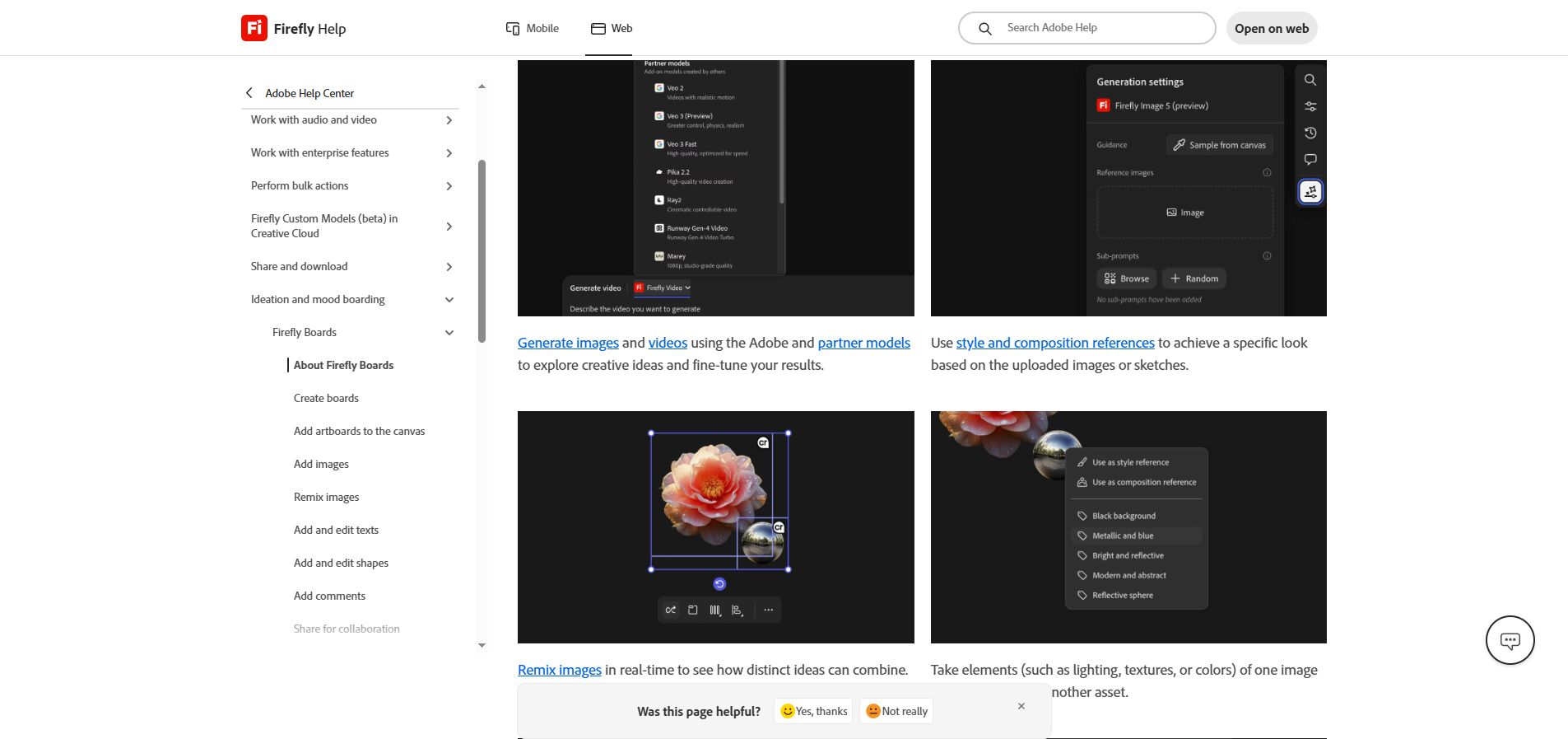 Adobe Firefly Boards 사용법: 무드보드에서 이미지·영상 아이디어를 검토하는 과정 공식 화면 캡처 3
