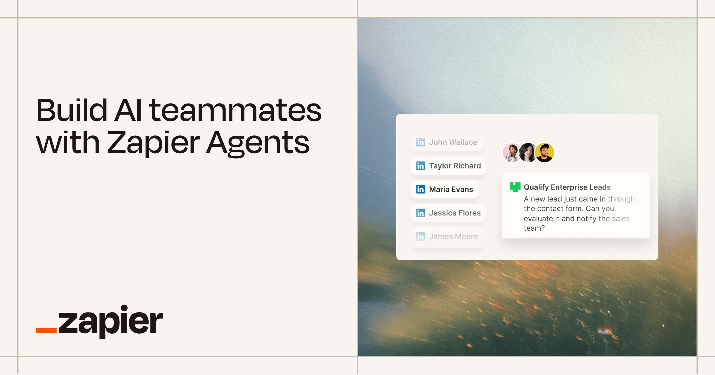 AI 자동화 에이전트 비교 분석: Zapier Agents, Lindy, Relevance AI - Zapier Agents 공식 이미지
