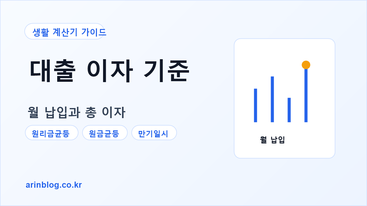 대출 이자 사용법과 핵심 기준을 설명하는 대표 이미지