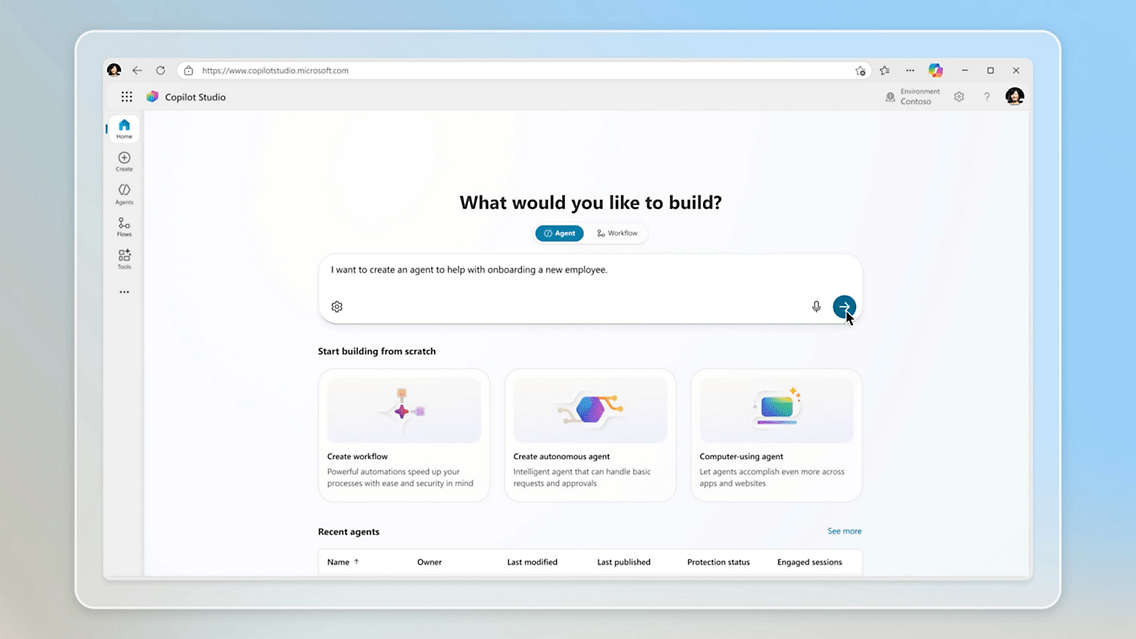 Microsoft Copilot Studio 공식 제품 화면