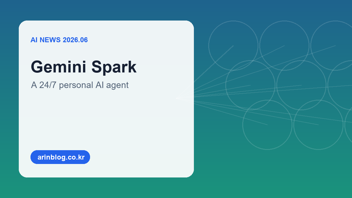 Gemini Spark 개인 AI 에이전트 흐름을 표현한 추상 이미지